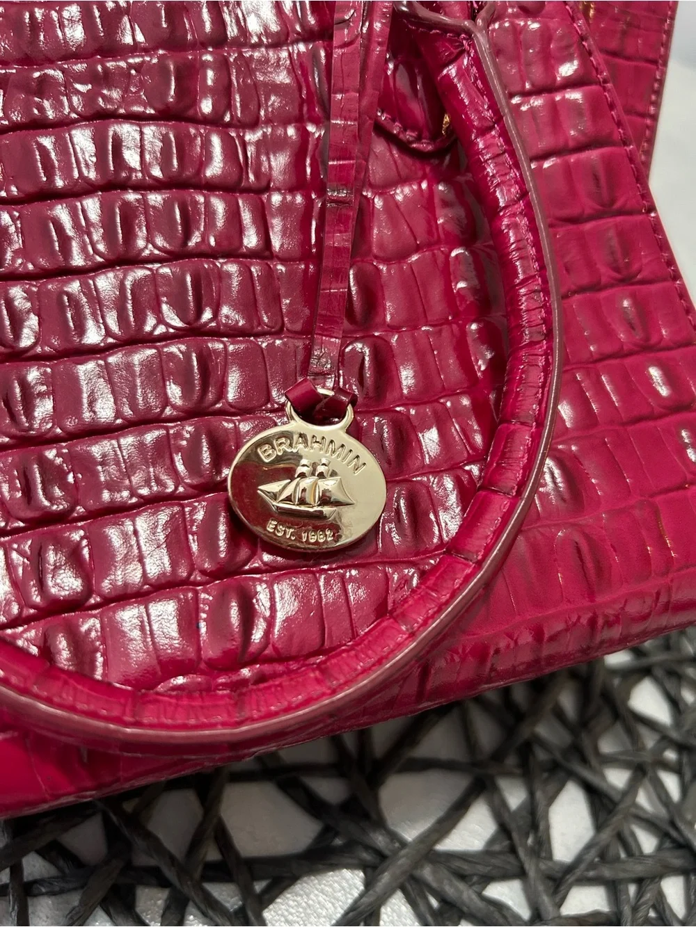 Brahmin La Scala Mini Priscilla Satchel Fuchsia Pink